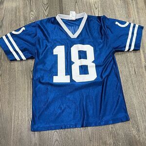 NFL Boys Peyton Manning Indianapolis Colts #18 Jersey Shirt Royal Blue L 14-16